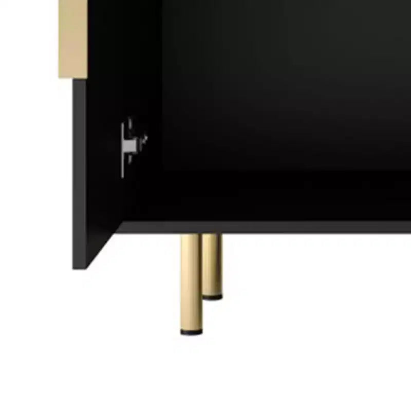 Buffet de rangement moderne avec portes cannelées et étagères réglables