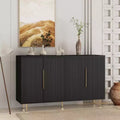 Modern Sideboard Buffet Storage Cabinet With Fluted Doors, Adjustable Shelves, Accent Console Cabinet For Dining Room - Panipeachy