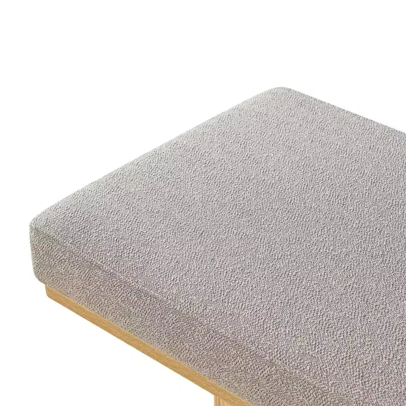 Banc d'appoint en tissu bouclette 48 po avec pieds épais – Ottoman contemporain et banc de bout de lit, capacité de 118 kg