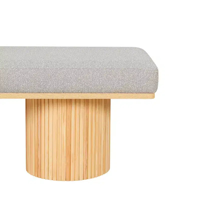Banc d'appoint en tissu bouclette 48 po avec pieds épais – Ottoman contemporain et banc de bout de lit, capacité de 118 kg