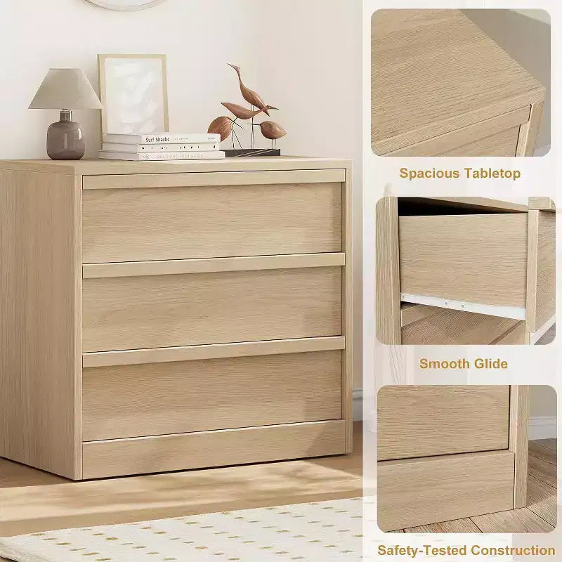 Commode à 3 tiroirs, table de chevet moderne avec rangement pour chambre, salon, entrée