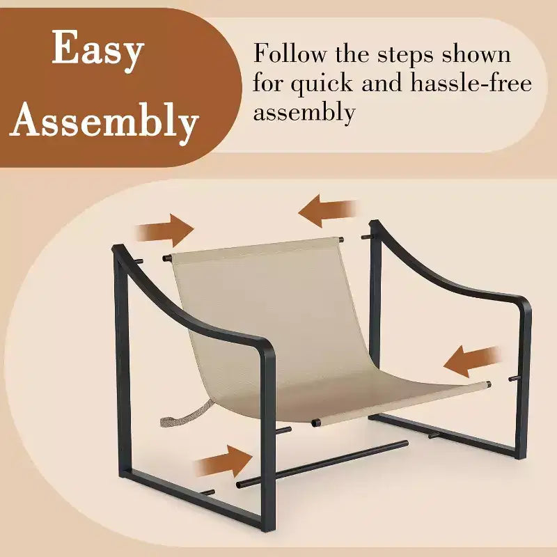 Fauteuil d'appoint moderne, chaise de lecture à cadre métallique avec accoudoirs, coussin en mousse souple, capacité de 127 kg, chaise longue rembourrée pour salon, chambre et boudoir