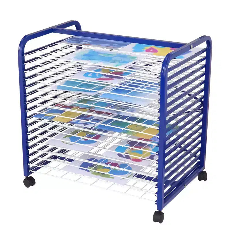 Art Drying Rack, Drying Rack with 16 Removable Shelves & Lockable Wheels  Mobile Paint Drying Storage Stand for Classroom Studio Supplies