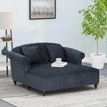 Chaise longue double rembourrée, 66 po, charbon