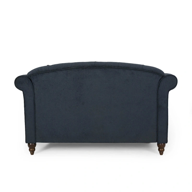 Chaise longue double rembourrée, 66 po, charbon