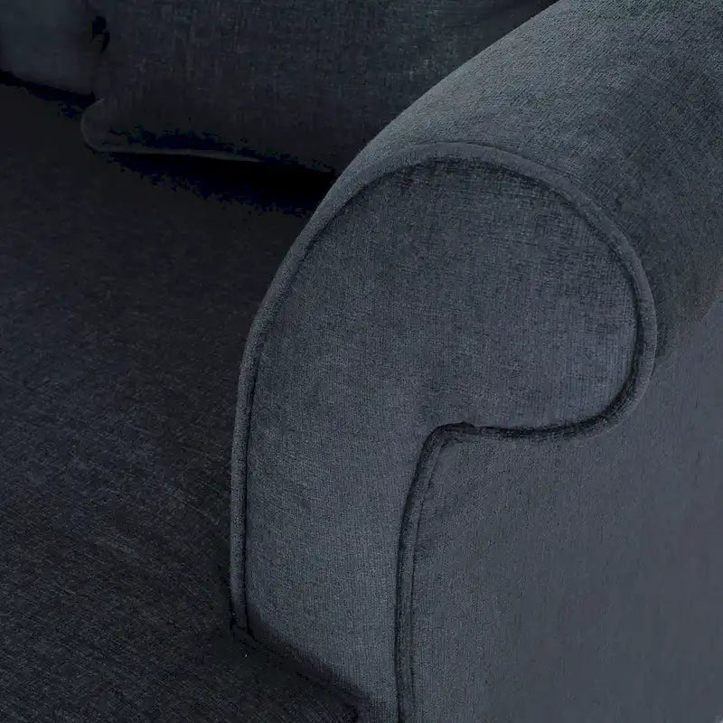 Chaise longue double rembourrée, 66 po, charbon