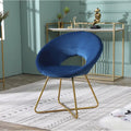 Fauteuil d'appoint en velours avec piétement luge doré