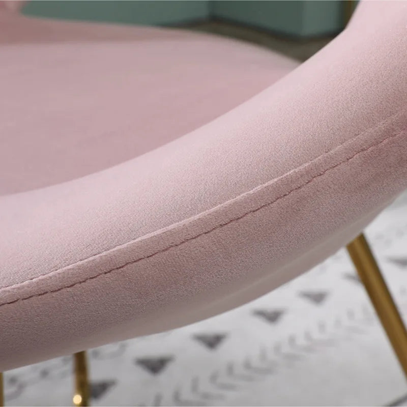 Fauteuil d'appoint en velours avec piétement luge doré