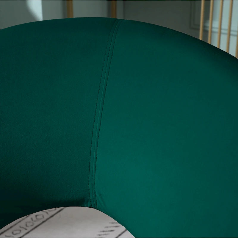 Fauteuil d'appoint en velours avec piétement luge doré