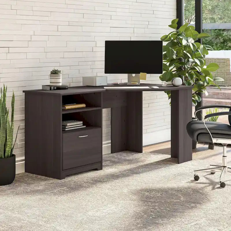 Bureau d'angle pour domicile de 60 po avec rangement