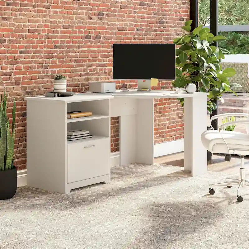 Bureau d'angle pour domicile de 60 po avec rangement