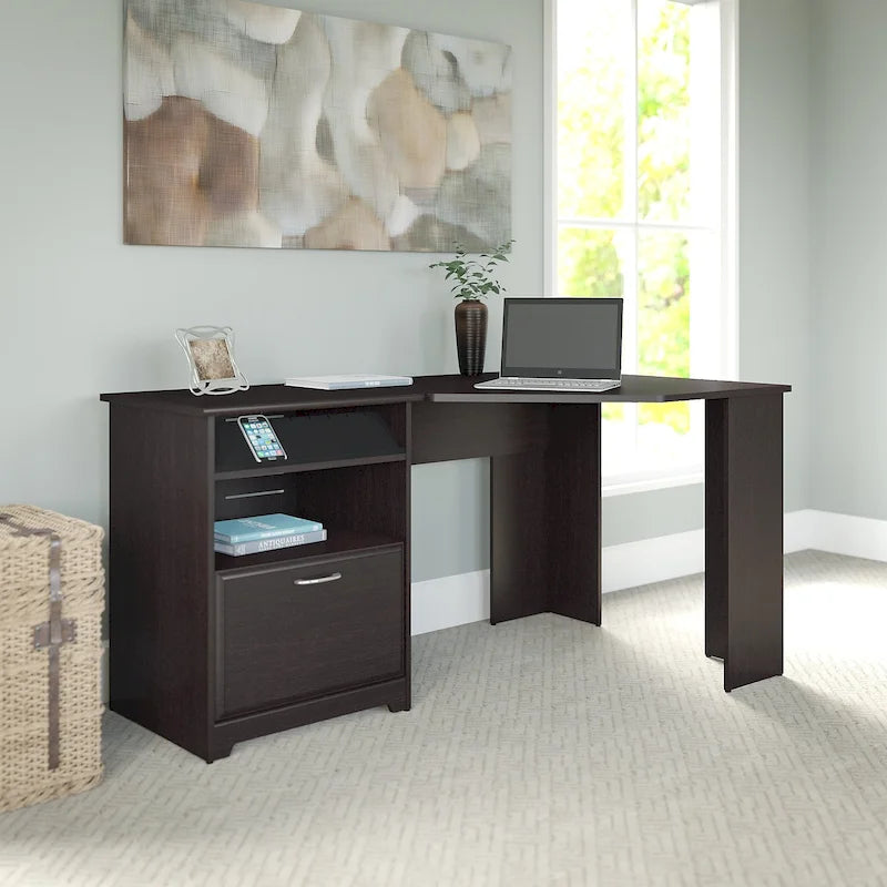 Bureau d'angle pour domicile de 60 po avec rangement