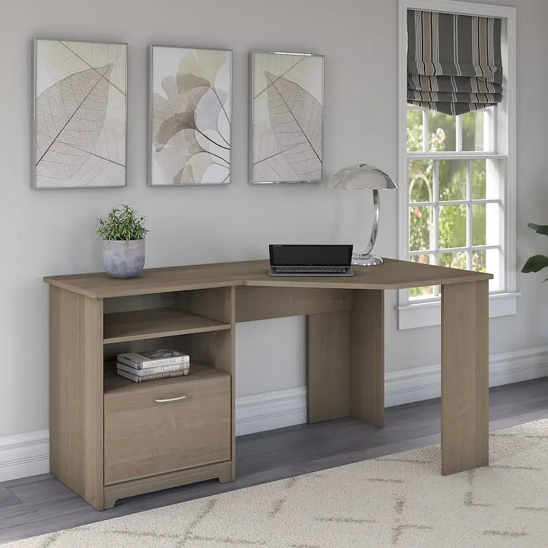 Bureau d'angle pour domicile de 60 po avec rangement