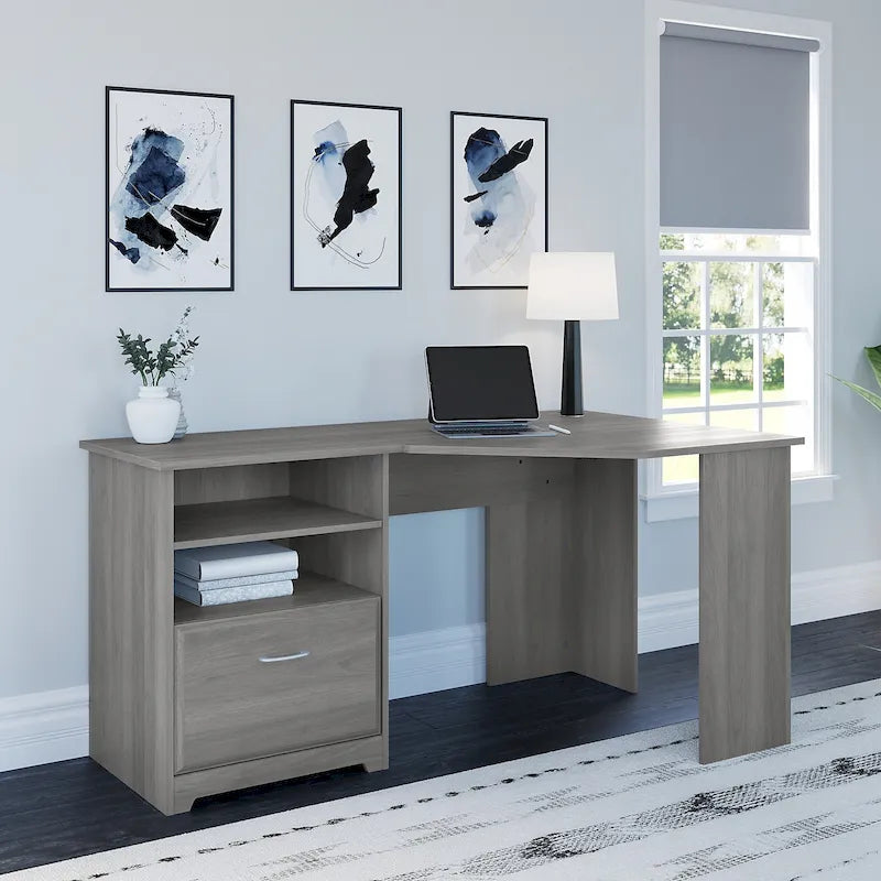 Bureau d'angle pour domicile de 60 po avec rangement