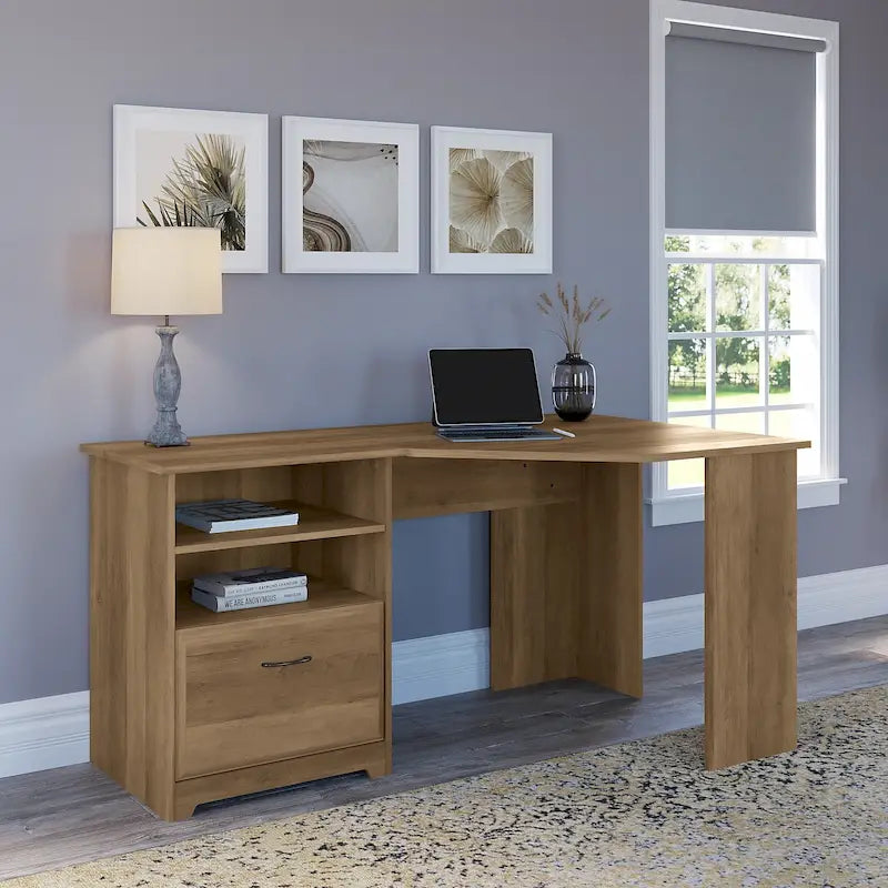 Bureau d'angle pour domicile de 60 po avec rangement
