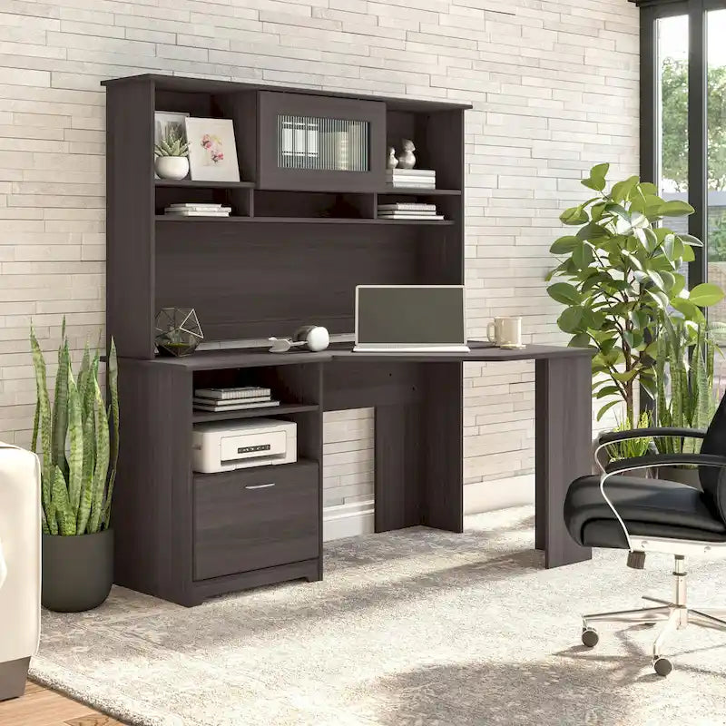 Bureau d'angle pour domicile de 60 po avec rangement