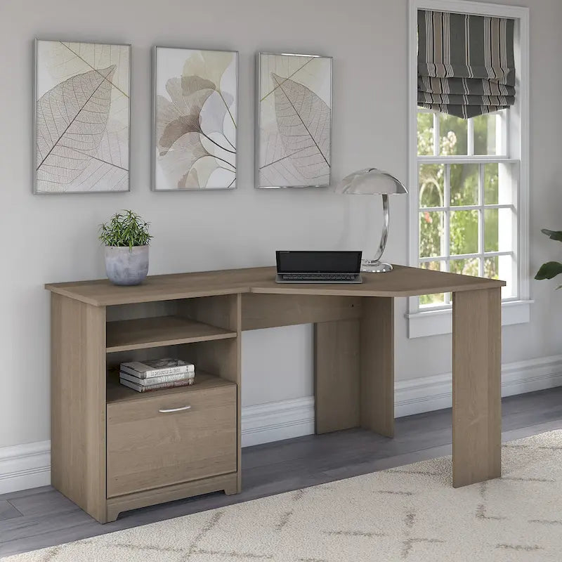 Bureau d'angle pour domicile de 60 po avec rangement