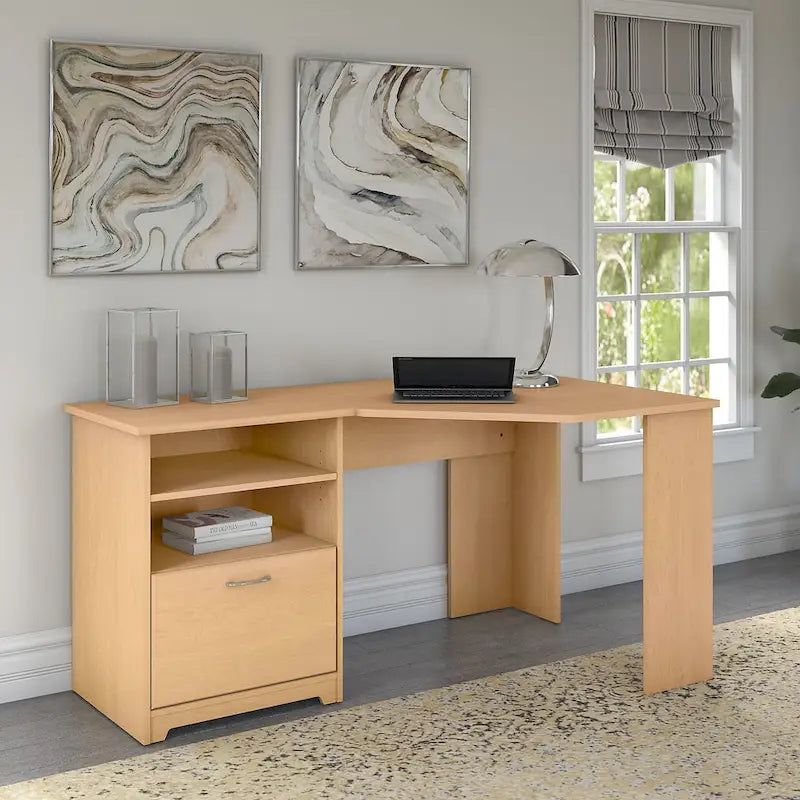 Bureau d'angle pour domicile de 60 po avec rangement