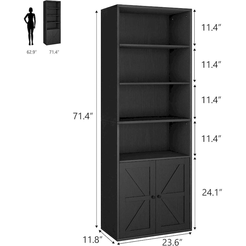 Bibliothèque haute avec portes