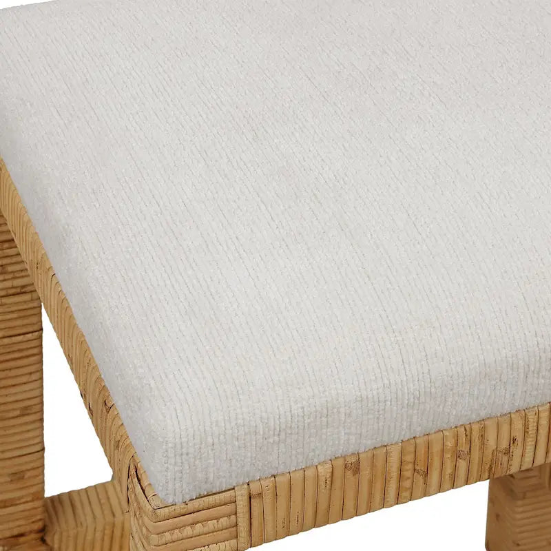Tabouret de comptoir solide tressé à la main 26 po - Marron