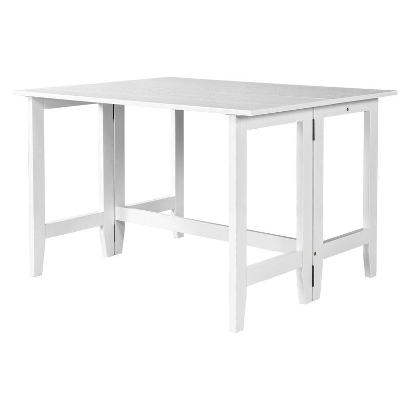 Table de salle à manger à abattants - Design fermette gain de place avec plateau en bois extensible