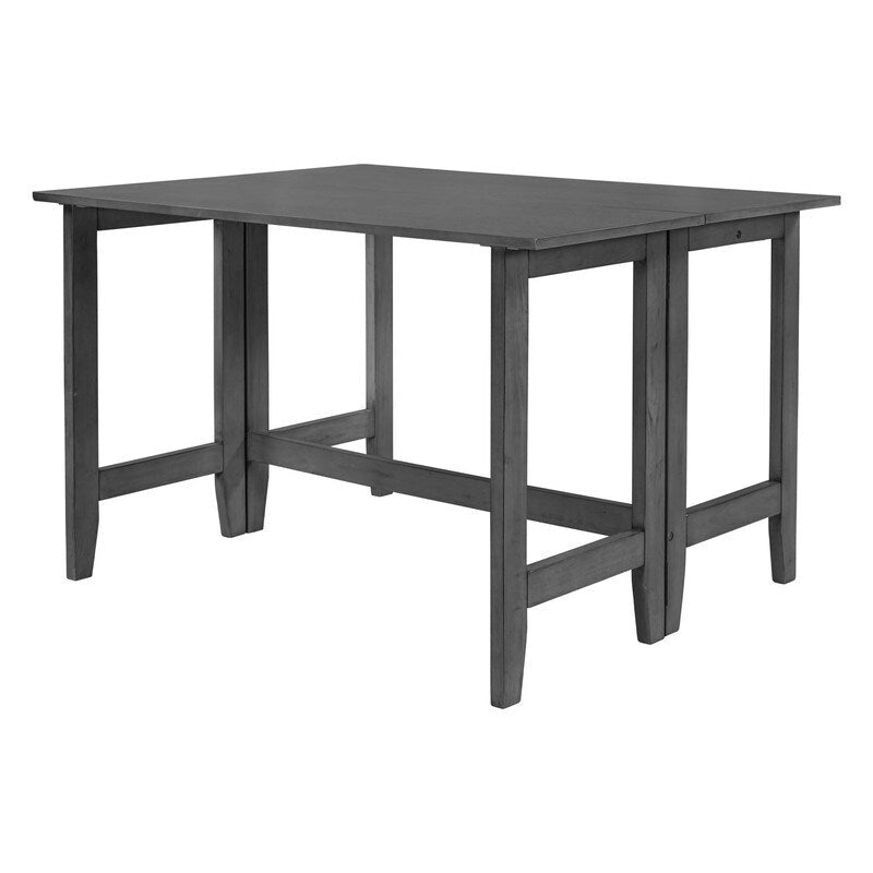 Table de salle à manger à abattants - Design fermette gain de place avec plateau en bois extensible