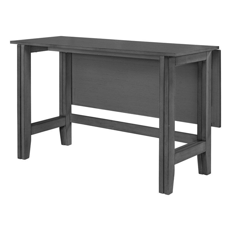 Table de salle à manger à abattants - Design fermette gain de place avec plateau en bois extensible
