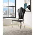 Cyrene 20" Dining Chairs Black - Acme Furniture: Stainless Steel Frame, PU Upholstered, No Assembly Required