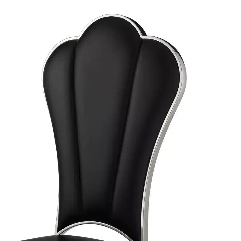Chaises de salle à manger noires 20" – Structure en acier inoxydable, revêtement en PU