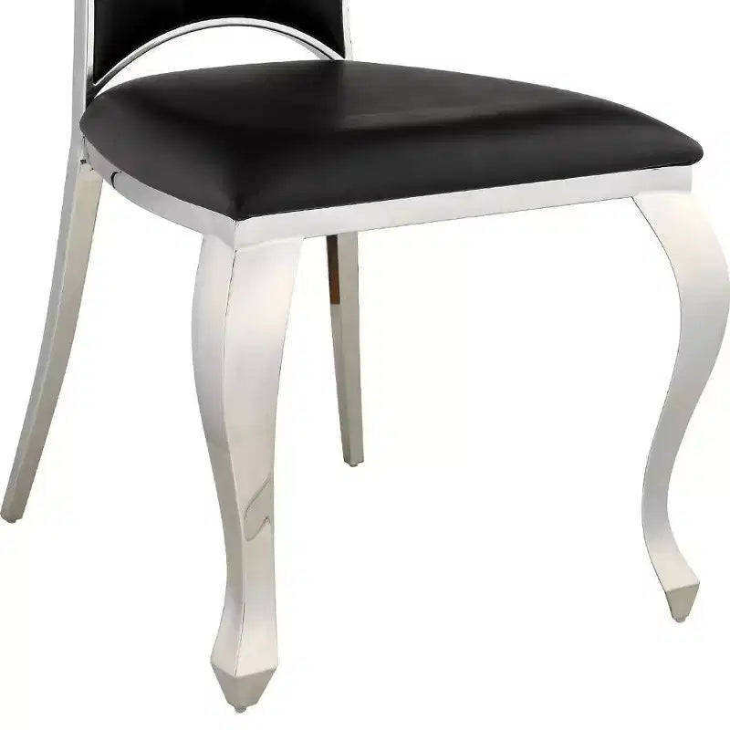 Chaises de salle à manger noires 20" – Structure en acier inoxydable, revêtement en PU