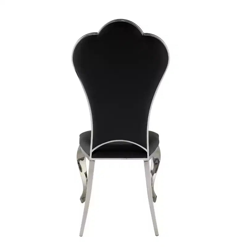 Chaises de salle à manger noires 20" – Structure en acier inoxydable, revêtement en PU