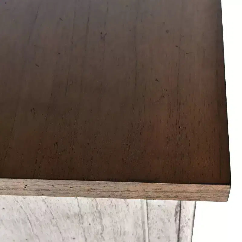 Table de chevet à 2 tiroirs, ivoire rustique/miel
