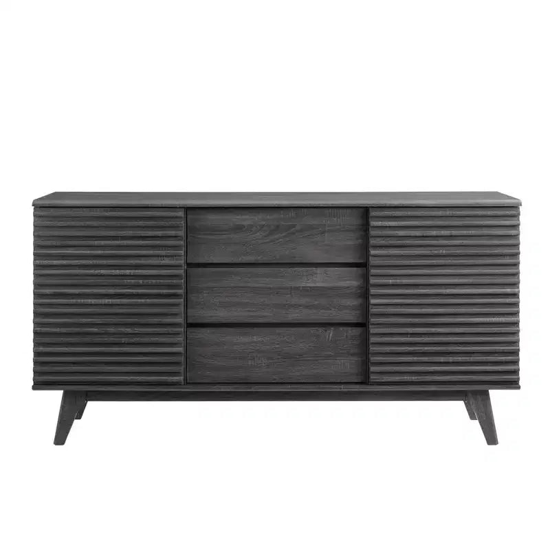 Buffet ou meuble TV 160 cm – Anthracite | Moderne du milieu du siècle, Rangement média