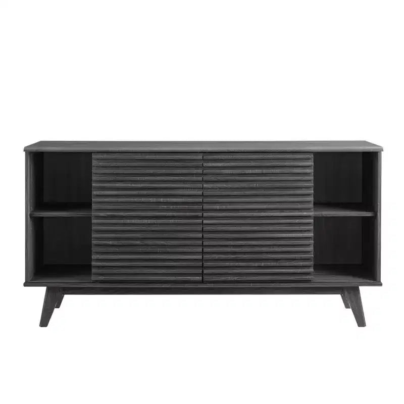 Buffet ou meuble TV 160 cm – Anthracite | Moderne du milieu du siècle, Rangement média