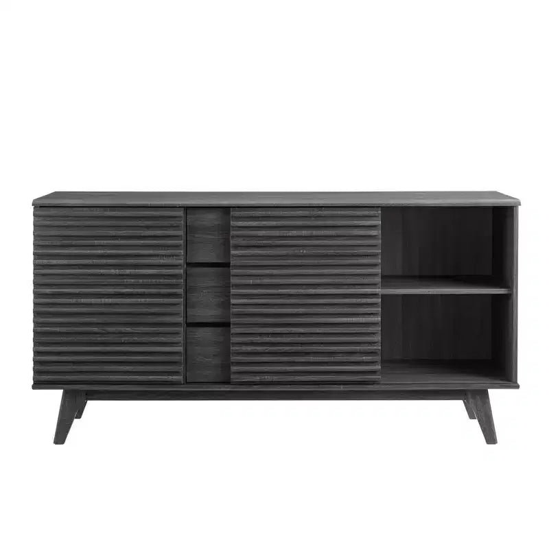 Buffet ou meuble TV 160 cm – Anthracite | Moderne du milieu du siècle, Rangement média