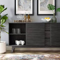 Buffet ou meuble TV 160 cm – Anthracite | Moderne du milieu du siècle, Rangement média