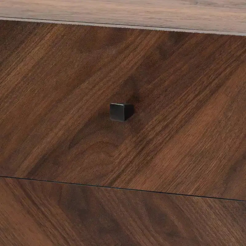 Meuble TV en bois pour téléviseurs jusqu'à 60 pouces Noyer brun - Meuble de divertissement avec rangement