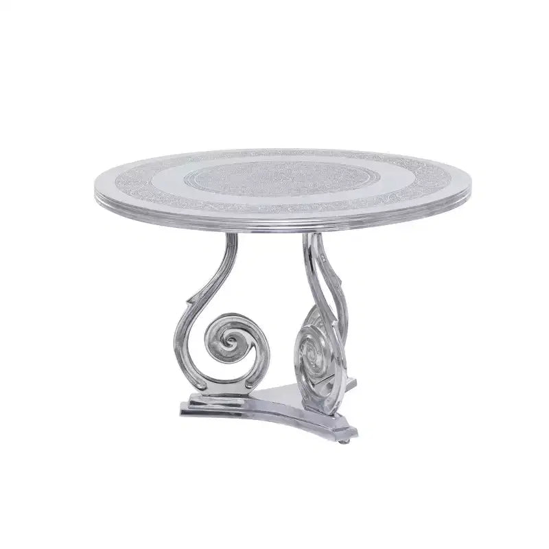 Table basse traditionnelle en aluminium – Élégante pour l'intérieur, aucun assemblage requis