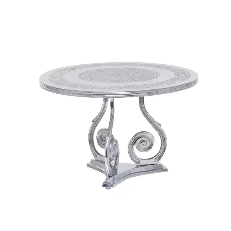 Table basse traditionnelle en aluminium – Élégante pour l'intérieur, aucun assemblage requis