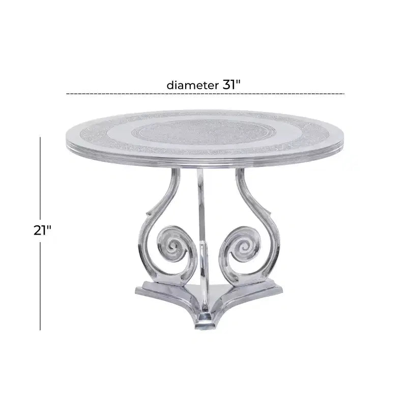 Table basse traditionnelle en aluminium – Élégante pour l'intérieur, aucun assemblage requis