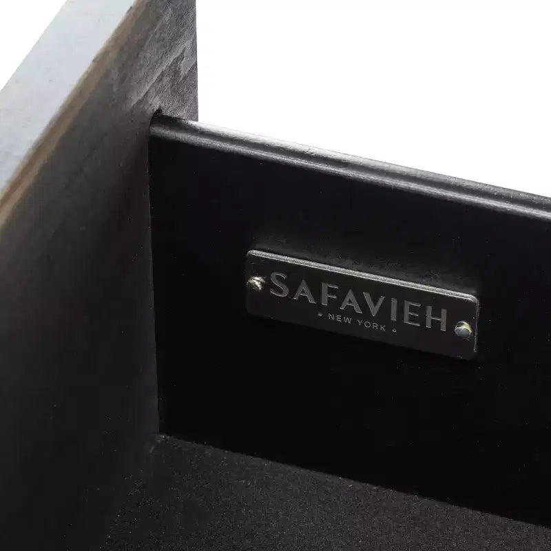 Table de chevet à 2 tiroirs avec accents en laiton