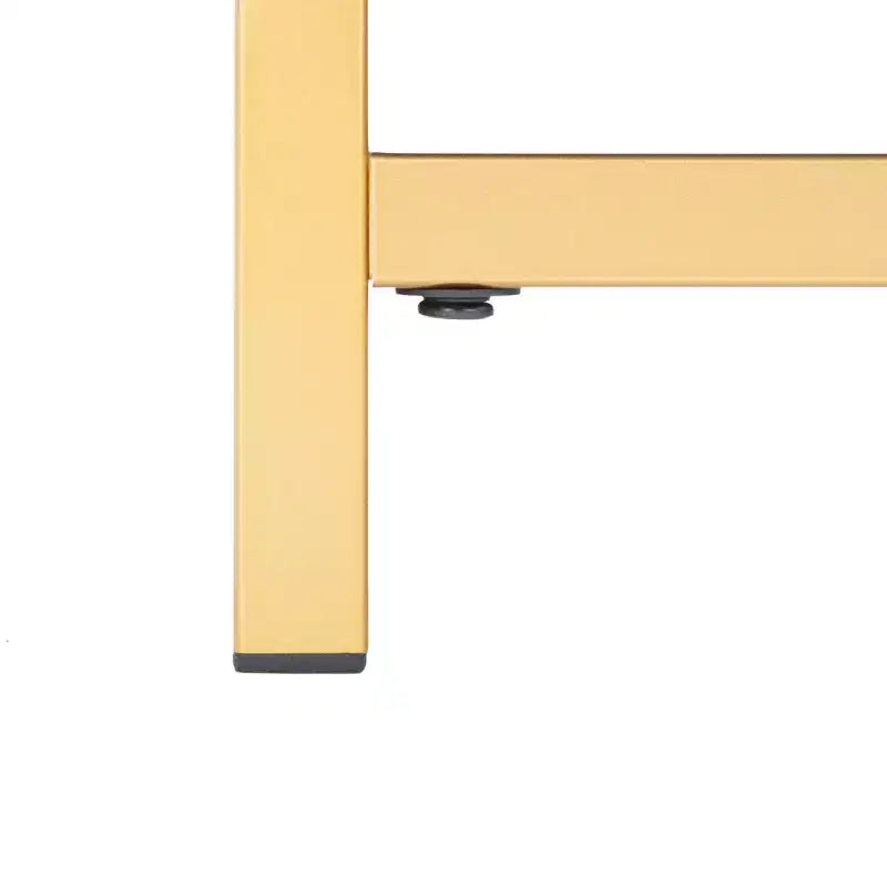 Table de chevet à 2 tiroirs avec accents en laiton