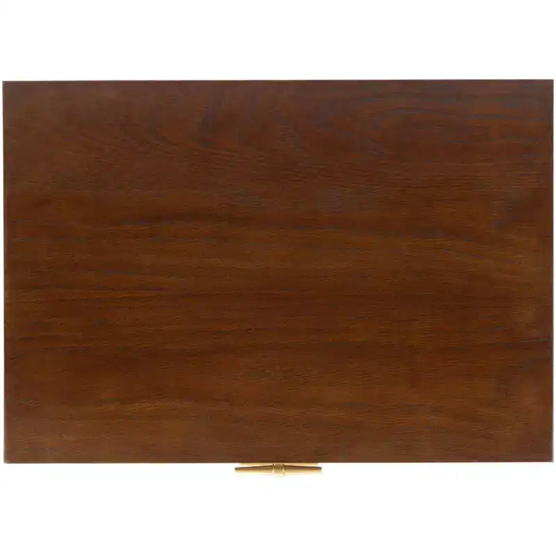Table de chevet à 2 tiroirs avec accents en laiton