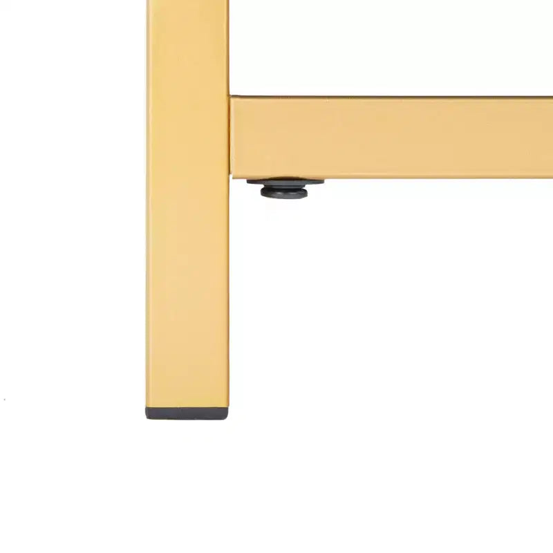 Table de chevet à 2 tiroirs avec accents en laiton