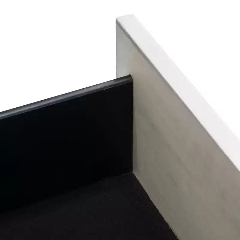 Table de chevet à 2 tiroirs avec accents en laiton