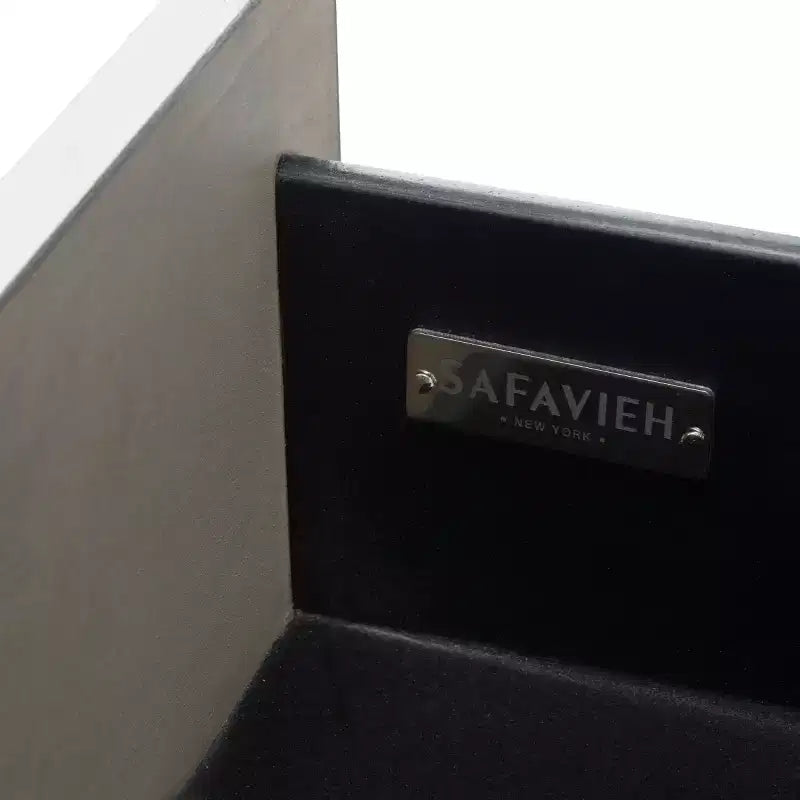 Table de chevet à 2 tiroirs avec accents en laiton