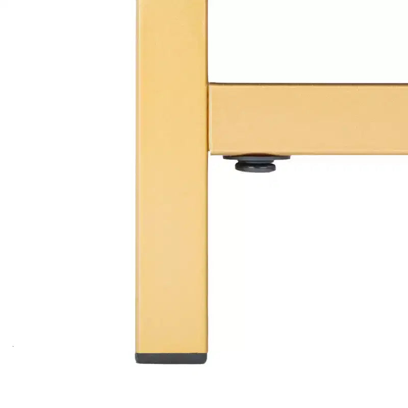 Table de chevet à 2 tiroirs avec accents en laiton