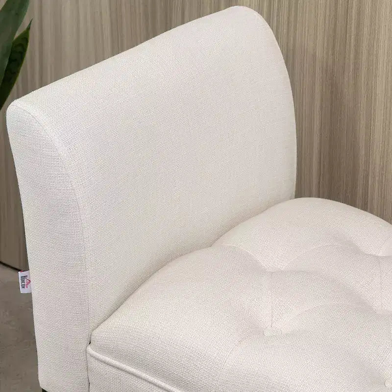 Banc de bout de lit capitonné avec accoudoirs et pieds en bois massif