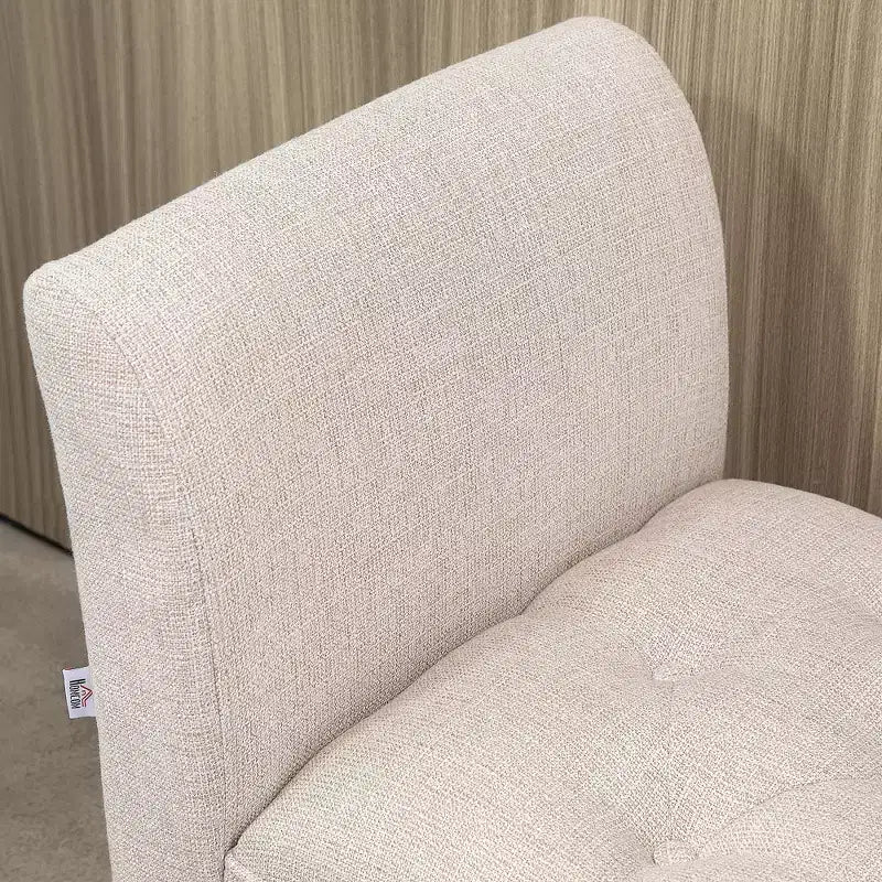 Banc de bout de lit capitonné avec accoudoirs et pieds en bois massif
