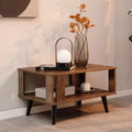 Table basse rétro du milieu du siècle avec étagère ouverte de rangement